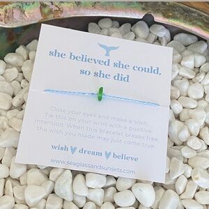 Wish Bracelet | She Believed She Could, So She Did | Sea Glass | Bracelet